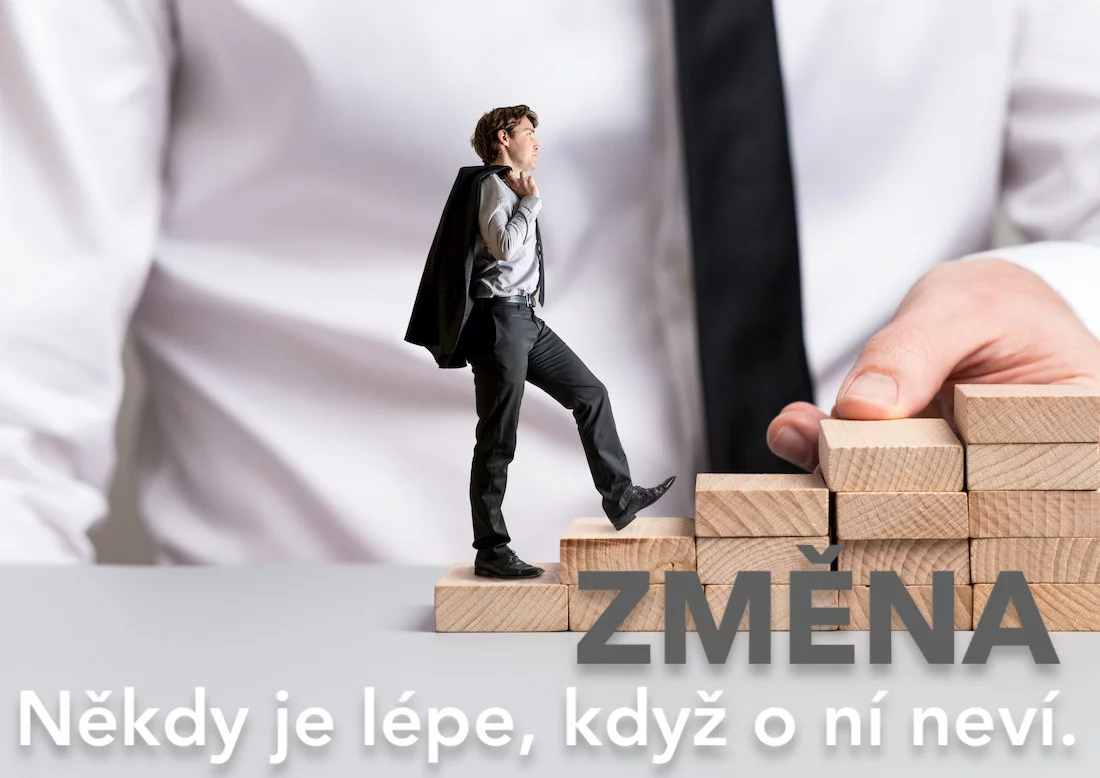 Confident businessman with jacket over his shoulder walking up the stairs made of wooden pegs with his mentor or supervising supporting the steps.