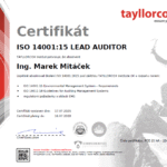 Certifikát Ing. Marek Mitáček ISO/IEC