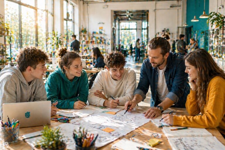 Aktivní mladí lidé, které Vlastní cesta podporuje na cestě za vlastními talenty a posláním