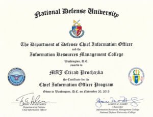 Certifikát Ctirada Procházky Chief Information Officer Program