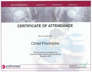 Vlastní cesta Certifikát Ctirada Procházky Desense training