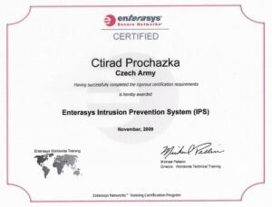 Vlastní cesta Certifikát Ctirada Procházky Intrusion Prevention System