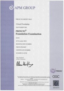 Vlastní cesta Certifikát Ctirada Procházky Prince 2