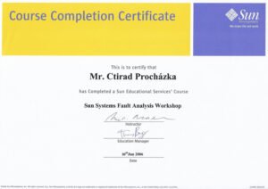 Vlastní cesta Certifikát Ctirada Procházky System Fault Analysis